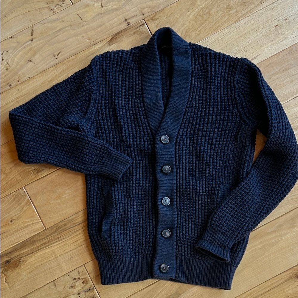 Navy  Cardigan Sweater
